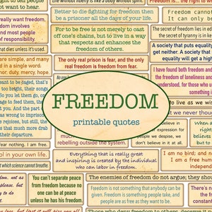 FREEDOM printable quotes / Cut out ephemera / Sentiments printable / Junk journal /Junk Journaling / Handmade / Travel / Vintage