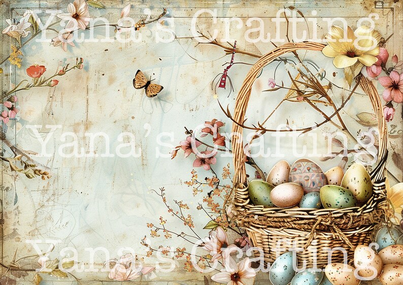 25 Printable EASTER PAGES / Junk Journal / Scrapbooking Paper ...