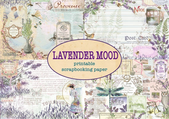 LAVENDER MOOD carta scrapbooking stampabile 10 pagine / Pagine di