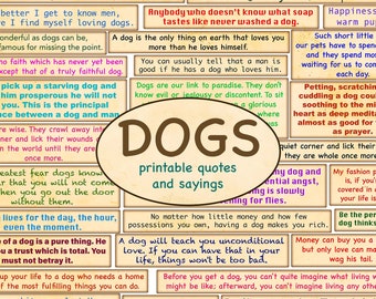 Hunde druckbare Zitate / Ausgeschnittene Ephemera / Gefühle zum Ausdrucken / Junk Journal / Dog Journaling / handgemacht / Tierliebhaber / Vintage