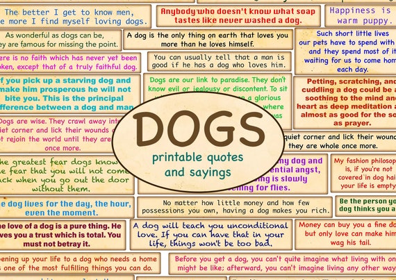 DOGS printable quotes / Cut out ephemera / Sentiments printable / Junk journal / Dog Journaling / Handmade / Animal lover / Vintage