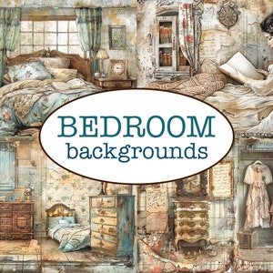 25 PÁGINAS temáticas de DORMITORIO imprimibles / Diario basura imprimible / Papel de scrapbooking casero vintage / Fondo acogedor con collage / Papel caprichoso