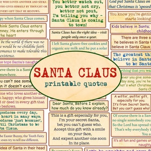 SANTA CLAUS quotes / Vintage ephemera / Quotes and phrases / Cut out sentiments / Embellishment / Christmas ephemera / Junk Journaling