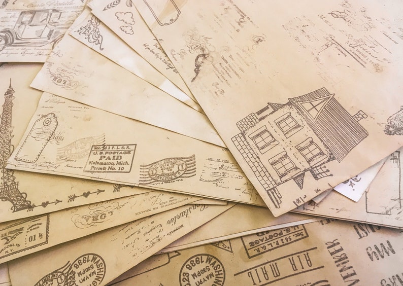 Tea Stained Stamped Journal Pages renewed / Journaling Etsy Australia