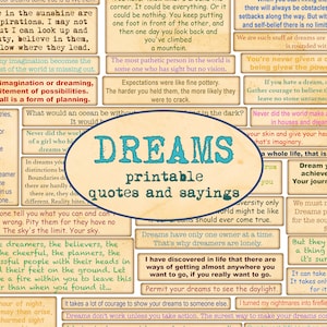 Citações de DREAMS / Citações e frases para imprimir / Cortar sentimentos / Enfeite / Coisas efêmeras para scrapbooking / Diário / Crianças / Vintage