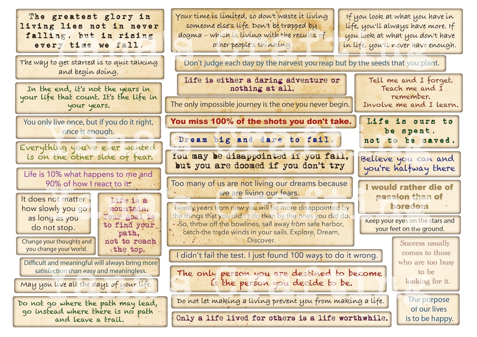 LIFE Printable Quotes Sentiments for Journaling / Vintage - Etsy