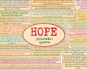 HOPE quotes / Printable quotes, phrases / Cut out sentiments / Embellishment / Scrapbooking ephemera / Journaling / Faith / Vintage