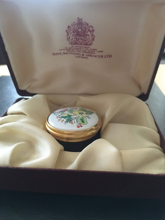 Vintage 'toye, Kenning & Spencer Ltd' Enamel Pill Box [SKU683
