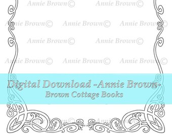 Border Adult Coloring Page Fantasy Printable Download Line Art | Etsy