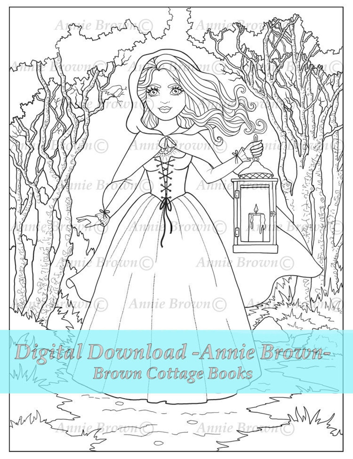 Fantasy Woman Coloring Page Printable Download Fantasy Art - Etsy