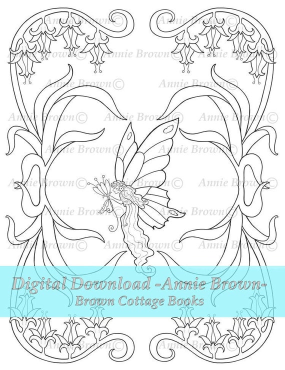 Coloring Pages Bleeding Heart Flower Fairy Printable Download Etsy
