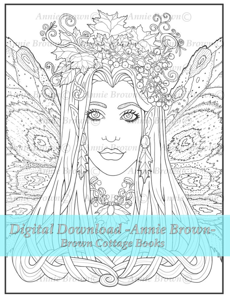 Autumn Fall Fairies Download Adult Coloring Page Line Art - Etsy