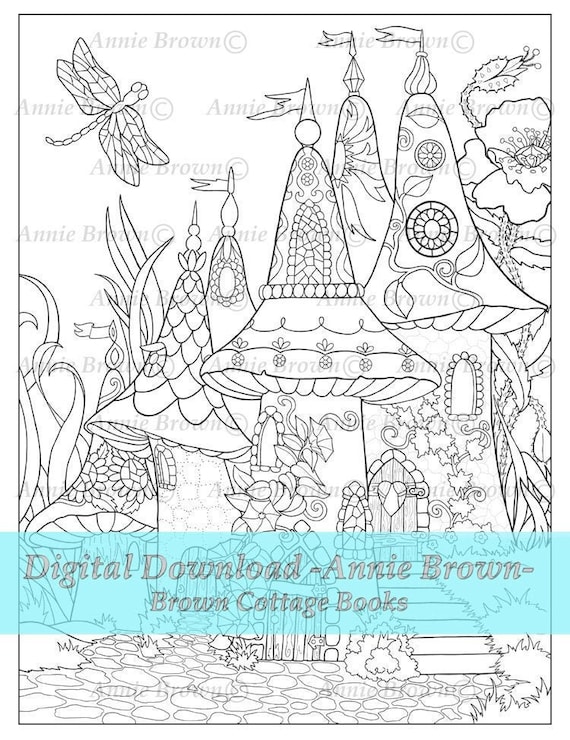 Fairy Home Coloring Page Fantasy Art Printable Download Etsy Fairy Home Coloring Page Fantasy Art Printable Download Etsy