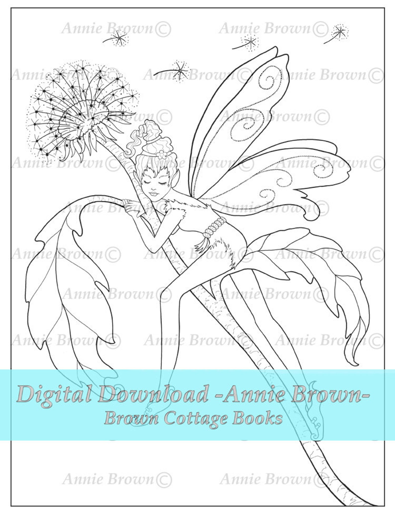 Coloring Pages Flower Pixie Fairy Printable Download Fantasy - Etsy