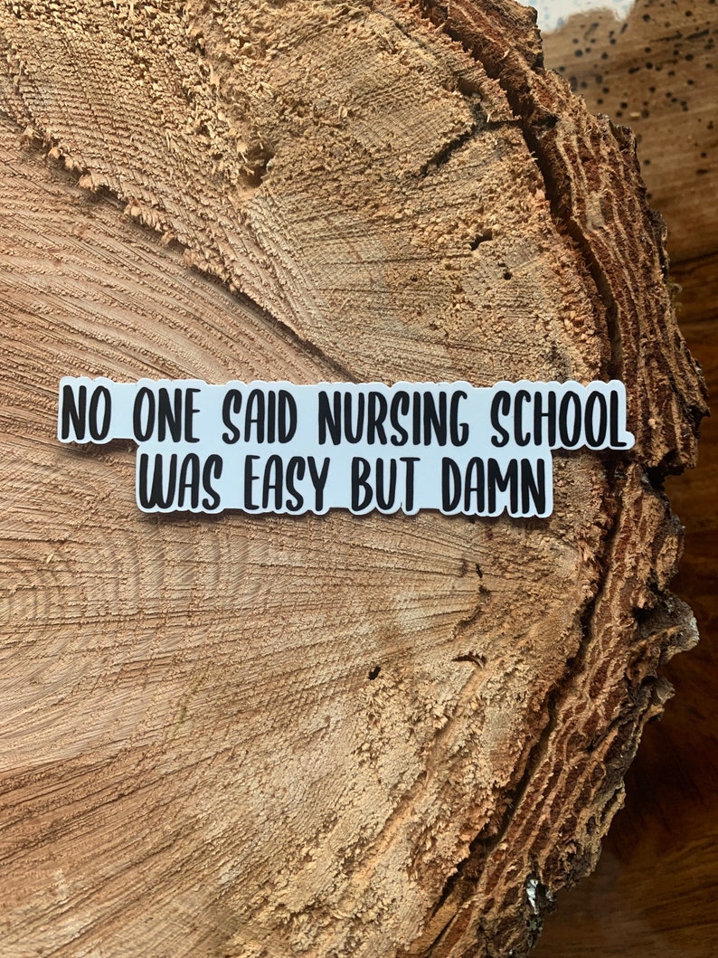 No one said nursing school was easy but damn sticker, nursing school, funny vinyl sticker, nursing school problems, die cut