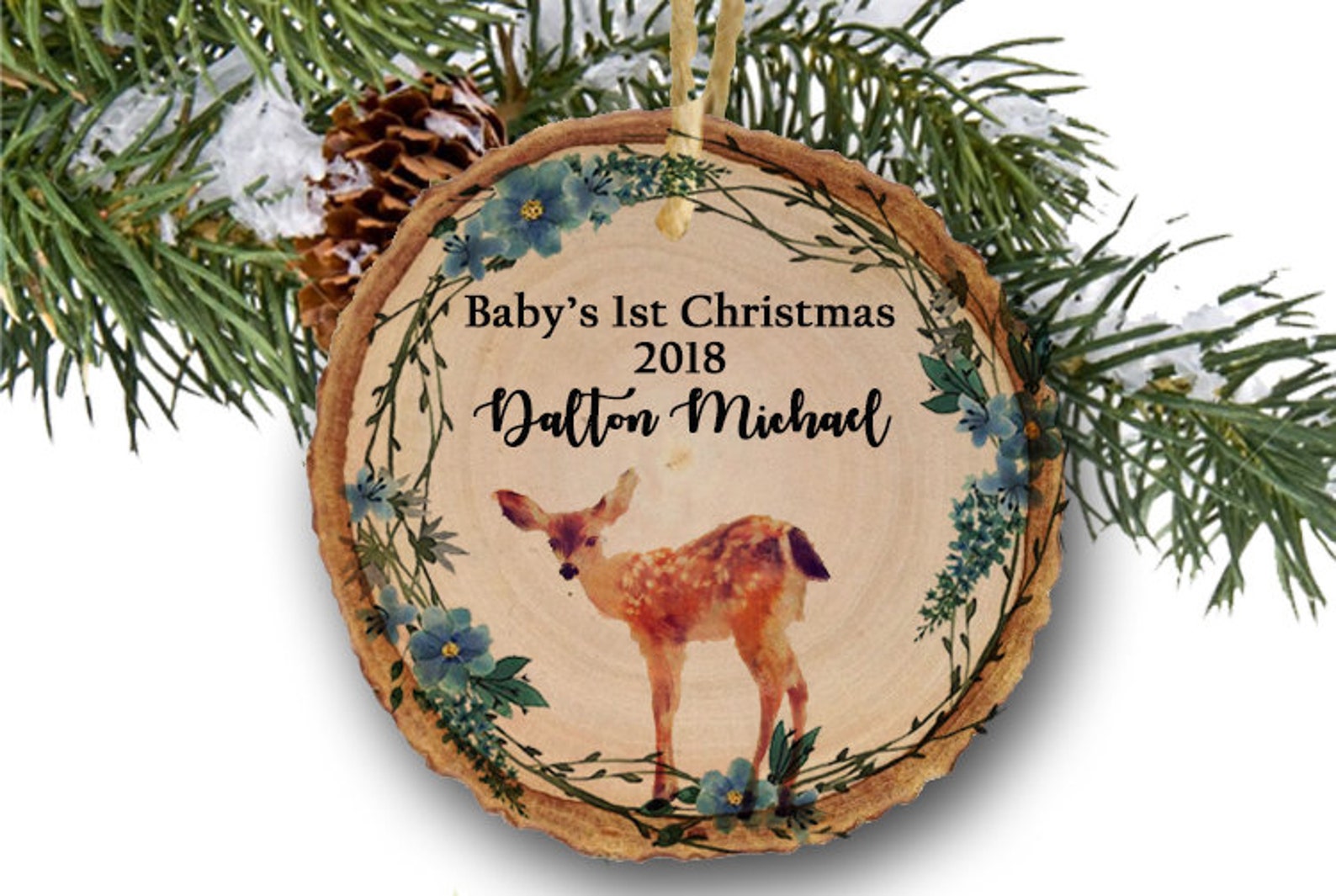 Baby Deer Ornament First Christmas Ornament Baby Boy Etsy