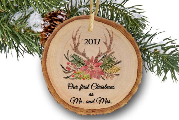 our first christmas as mr and mrs personalized ornament