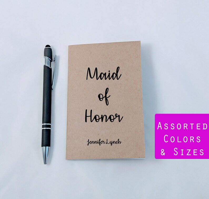 Bride Maid of Honour Bridesmaid A5 lined journal book personalised notebook Personalised Wedding Planners