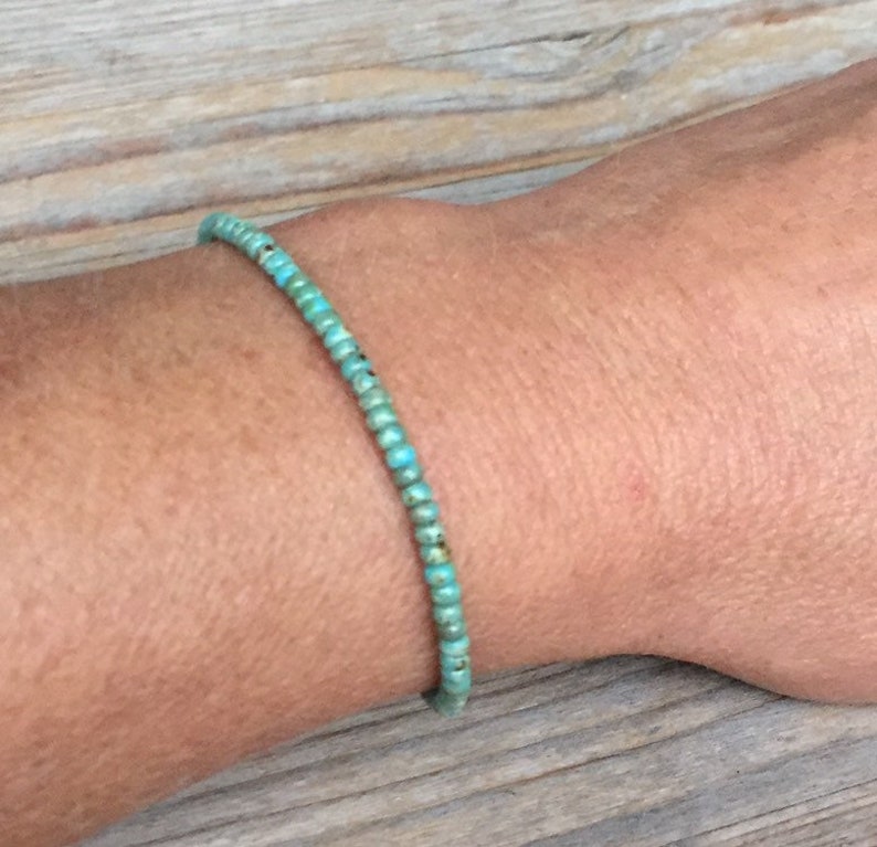 Turquoise Seed Bead Bracelet Minimalist Bracelet Waterproof Etsy