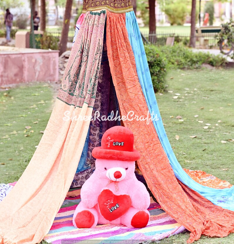 Saree Canopy Boho Hanging Tent Indian Bed Canopy Etsy