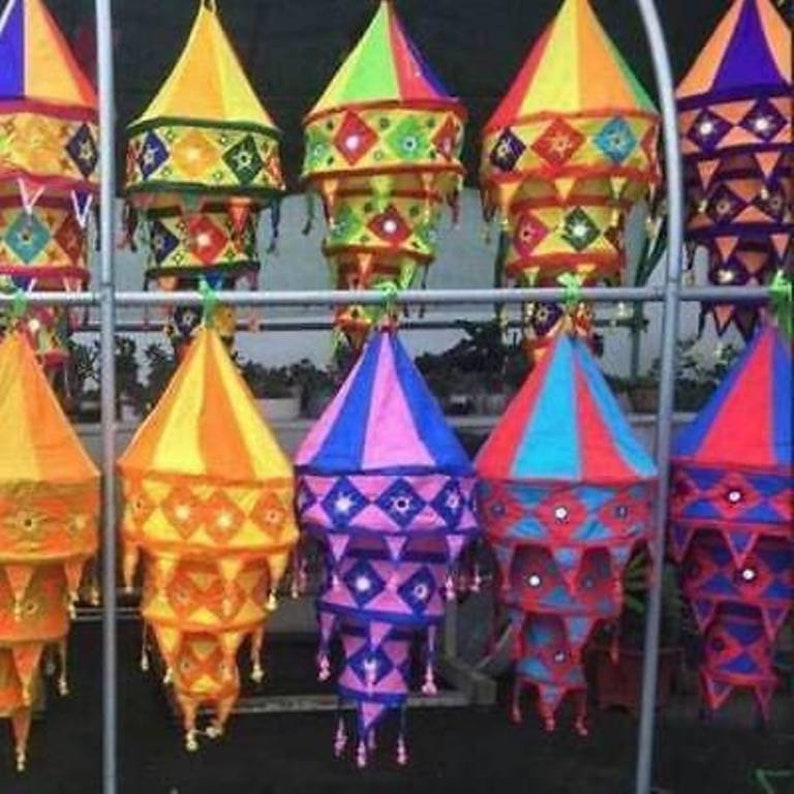 Indian Decorative Lamp Shade Cotton Fabric Lampshades Indian Etsy