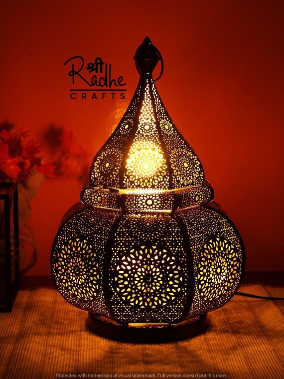 Table lamp+Garden Lantern Home decor |Golden Light Lamp Gift Love Vintage Decor lamp Moroccan Lantern Design Spectacular Play of Light