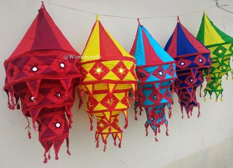 Indian Decorative Lamp Shade Cotton Fabric Lampshades Indian Etsy