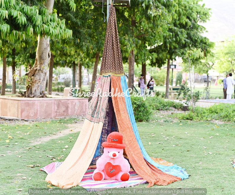 Saree Canopy Boho Hanging Tent Indian Bed Canopy Etsy