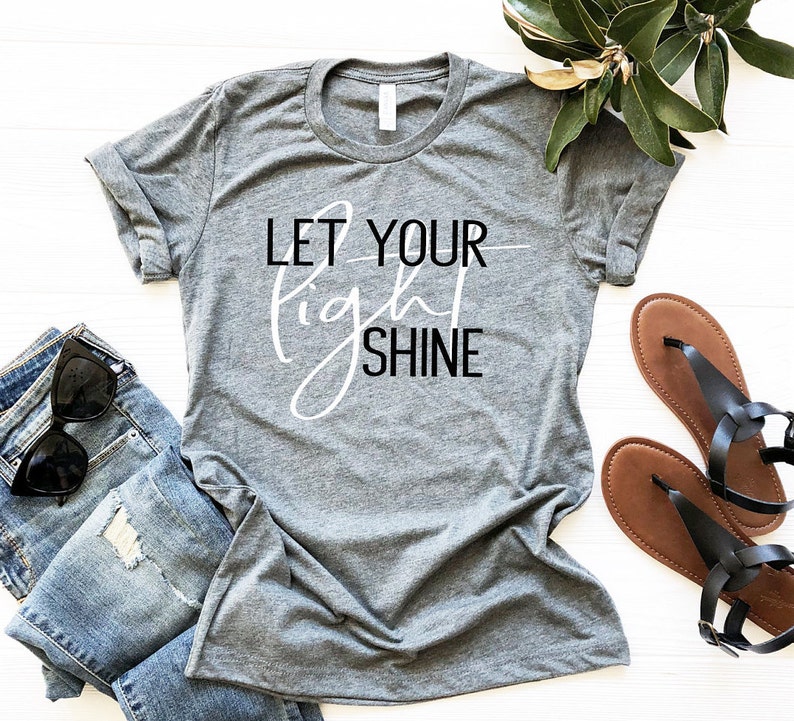 Let Your Light Shine Shirt Motivational Shirt Christian | Etsy
