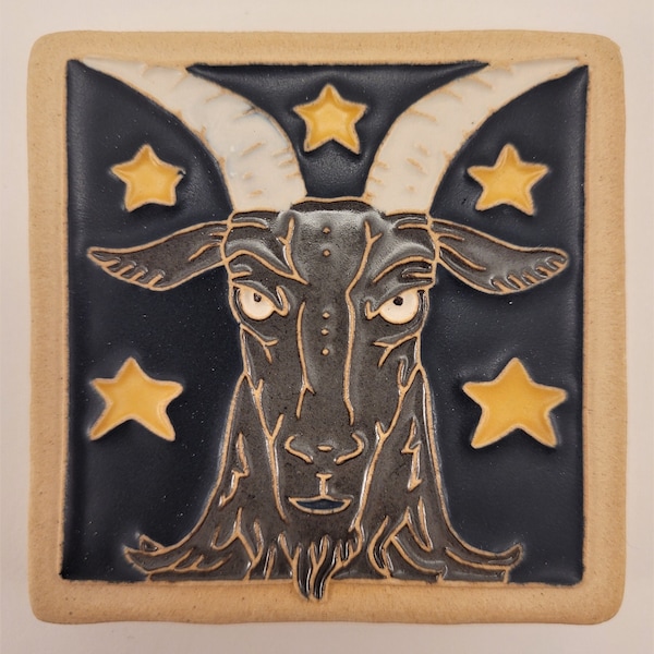 Capricorn, Astrology tile, Handmade ceramic tile