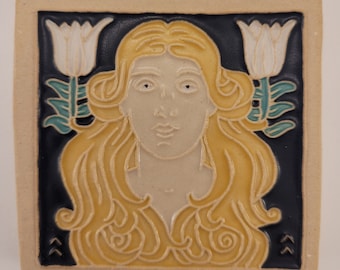 Virgo - Astrology tile, Handmade ceramic tile