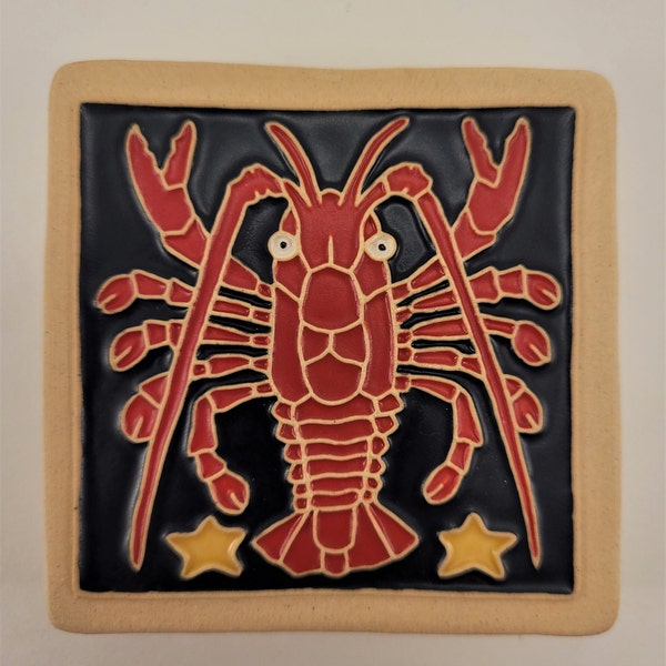 Cancer - Astrology tile, Handmade ceramic tile