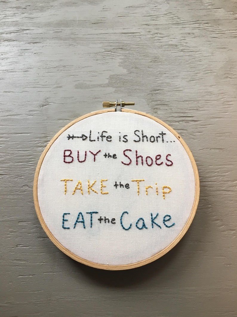 Hand stitched embroidery/ quote embroidery/ wall hanging/wall Etsy