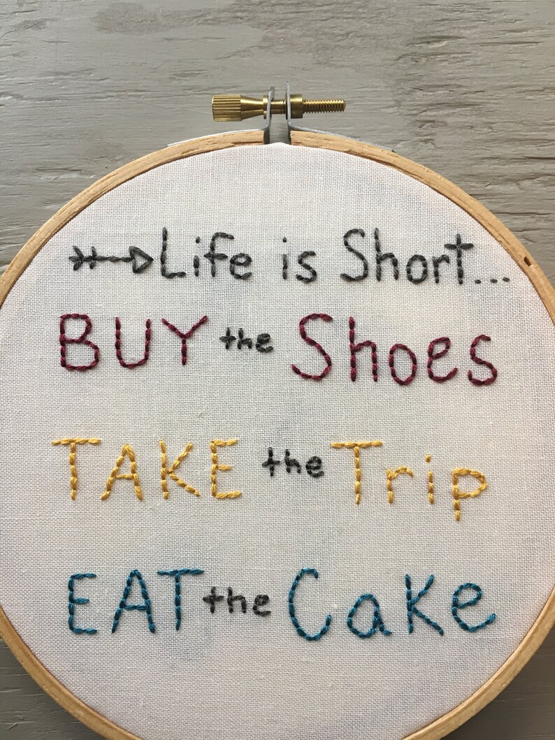 Hand stitched embroidery/ quote embroidery/ wall hanging/wall Etsy