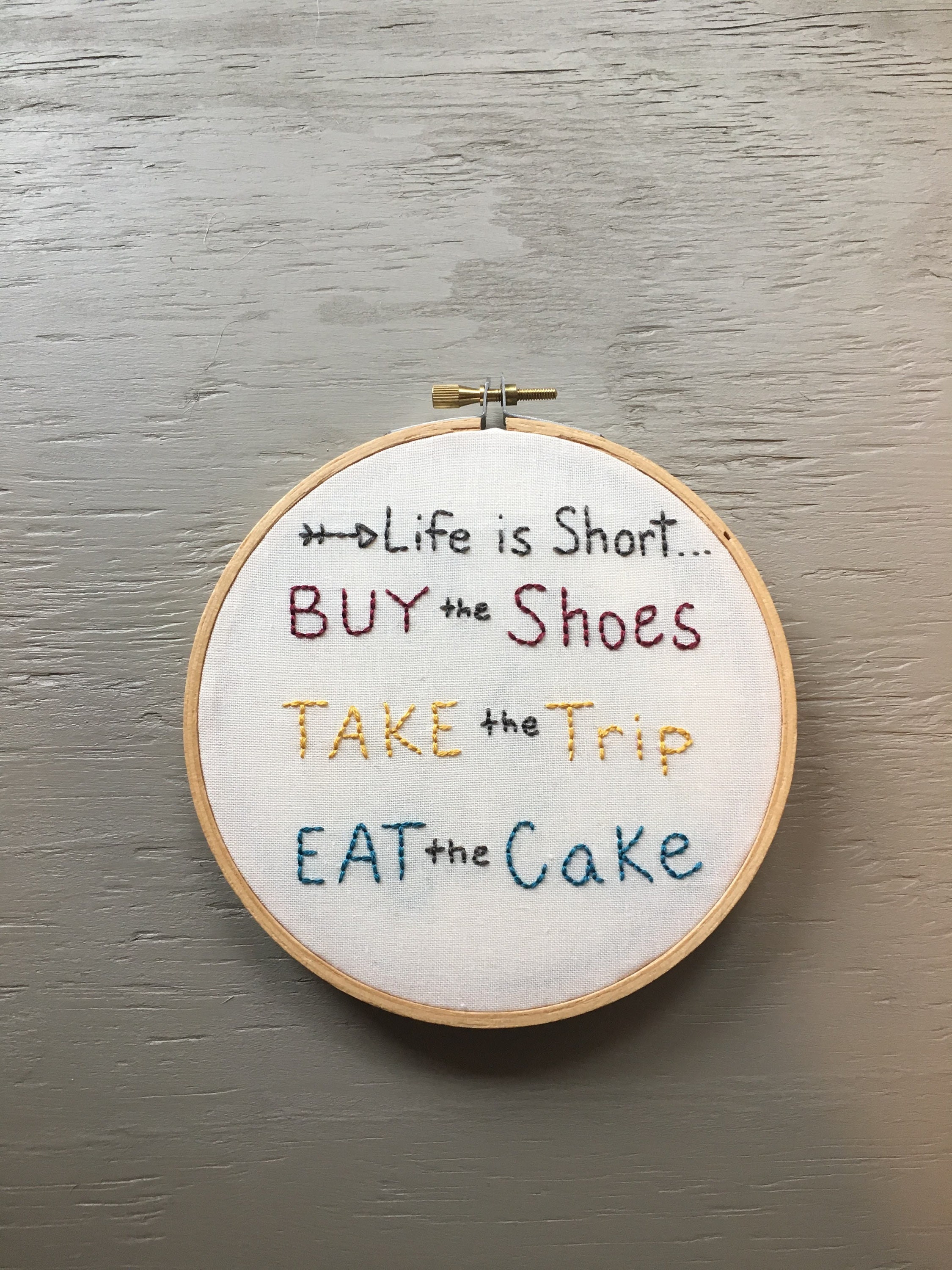 Hand stitched embroidery/ quote embroidery/ wall hanging/wall Etsy