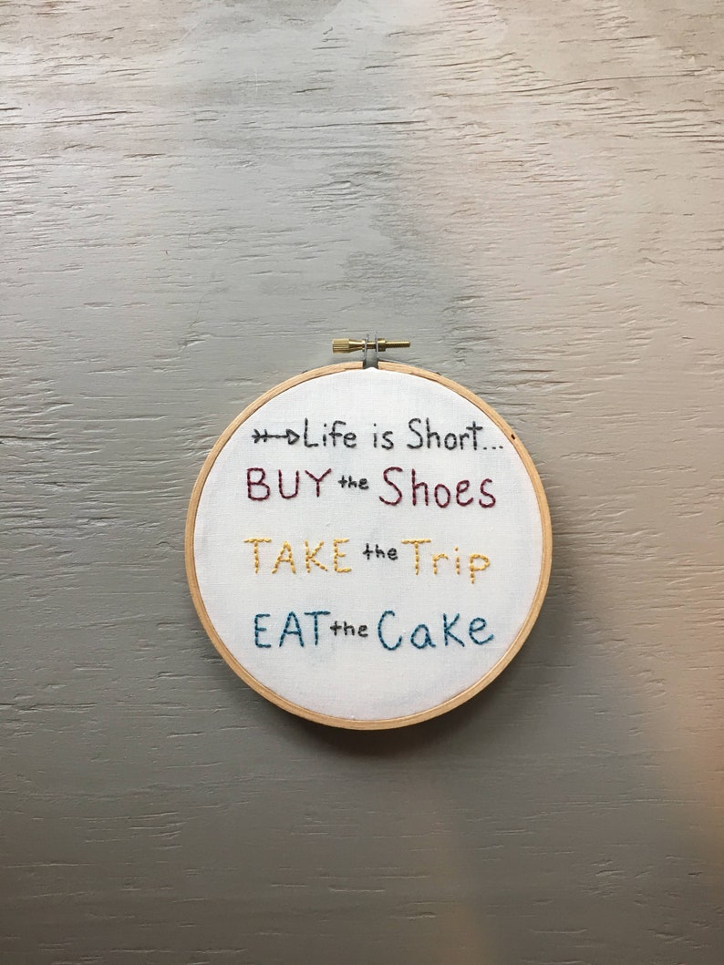 Hand stitched embroidery/ quote embroidery/ wall hanging/wall Etsy