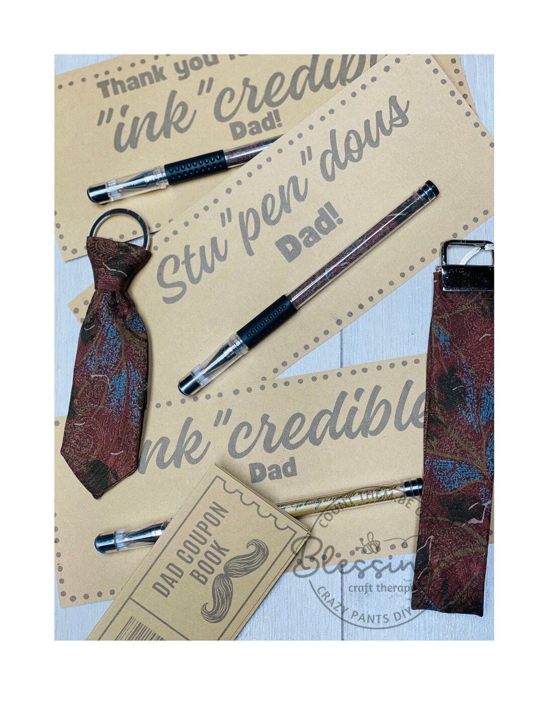 Father's Day Printable Pen Gift Card. Pen Puns Printable Pen Cards. Inkcredible and Stupendous ...