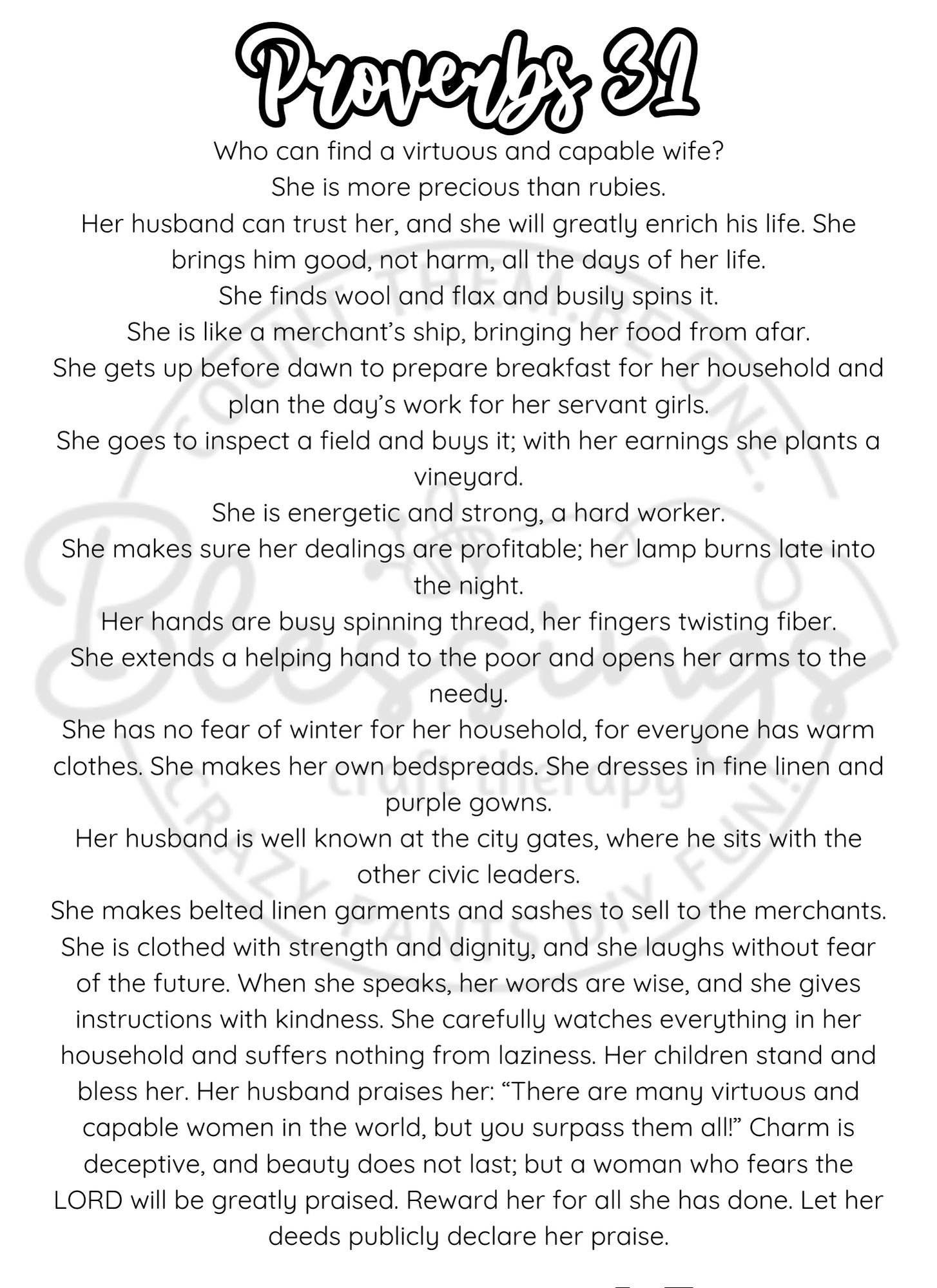 Proverbs 31 Woman Printable PDF Coloring Book & Journal Etsy