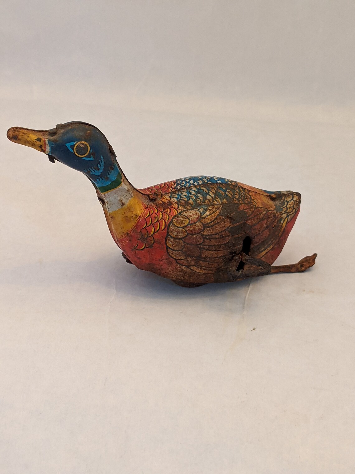 Vintage Child's Tin Windup Toy Duck Etsy