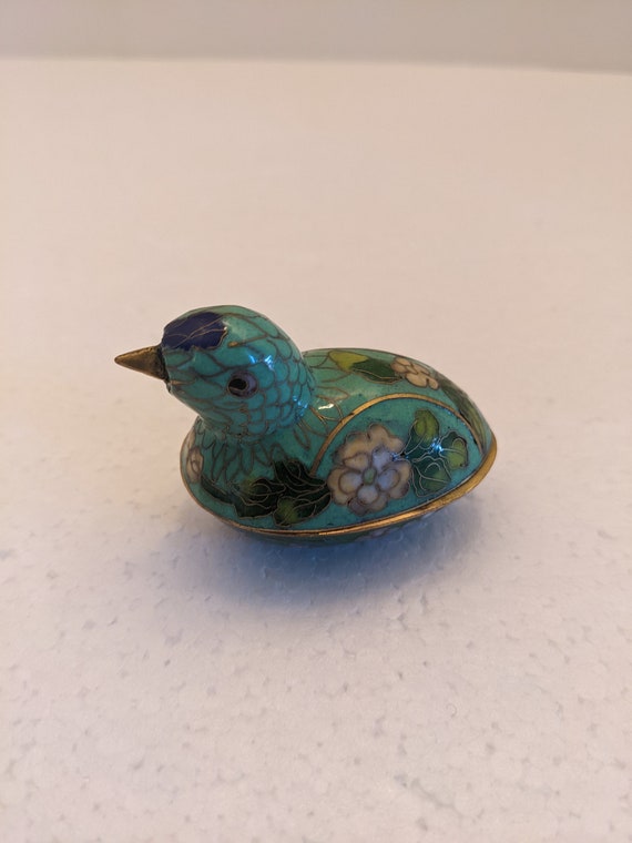 vintage bird trinket box Gem