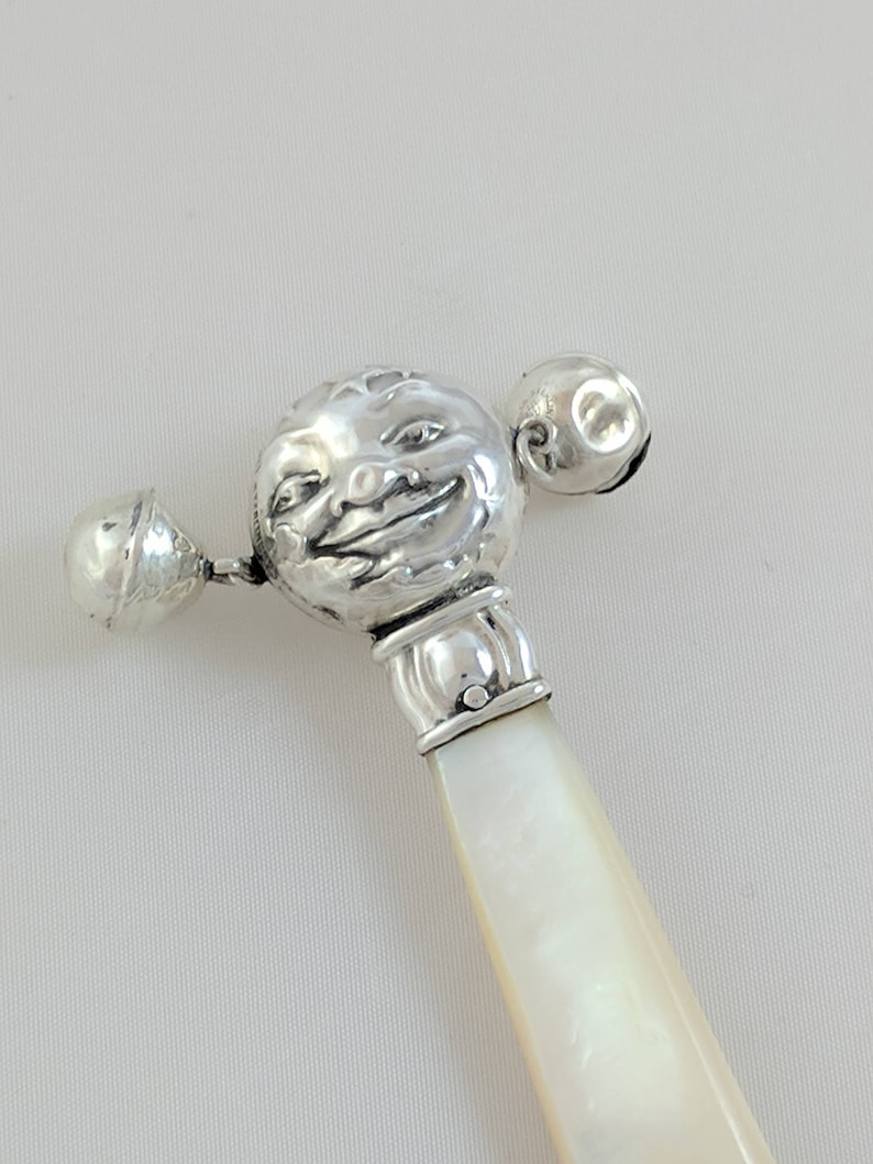 Antique Sterling Silver Baby Rattle Doll Accessory