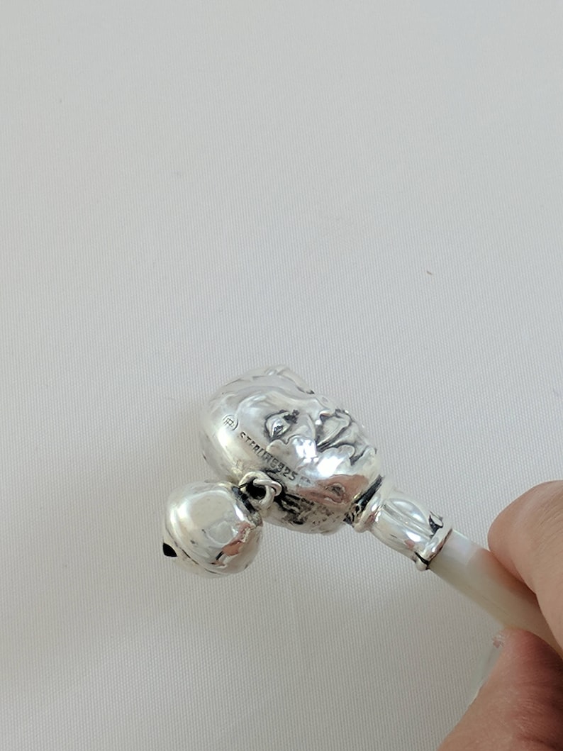 Antique Sterling Silver Baby Rattle Doll Accessory