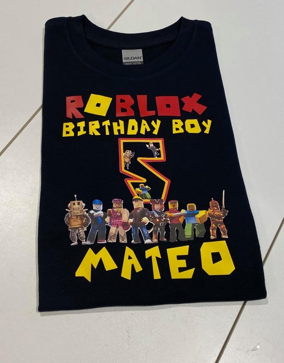 Game Kids Shirt Roblox Birthday T shirt Custom Name Age Kids