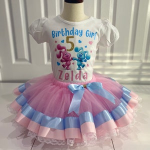 Beautiful Blue’s Clues tutu set, blue's clues pink birthday girl tutu, blue and pink birthday girl tutu
