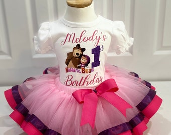 Beautiful Masha tutu set, pink masha tutu set, purple, hot pink masha outfit