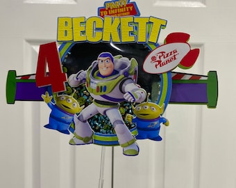 Adorno para tarta 3D divertido de Buzz Lightyear, adorno para tarta de Toy Story, adorno para tarta espacial