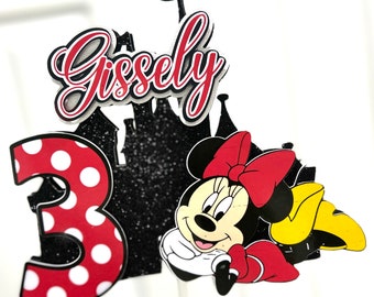 Decoración para tarta de Minnie Mouse, Decoración para tarta personalizada de Minnie Mouse, Decoración para tarta de cumpleaños