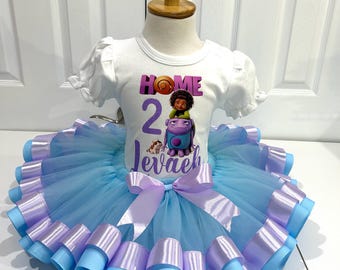 Traje de tutú de cumpleaños de película casera, conjunto de tutú de cumpleaños personalizado de OH Home,