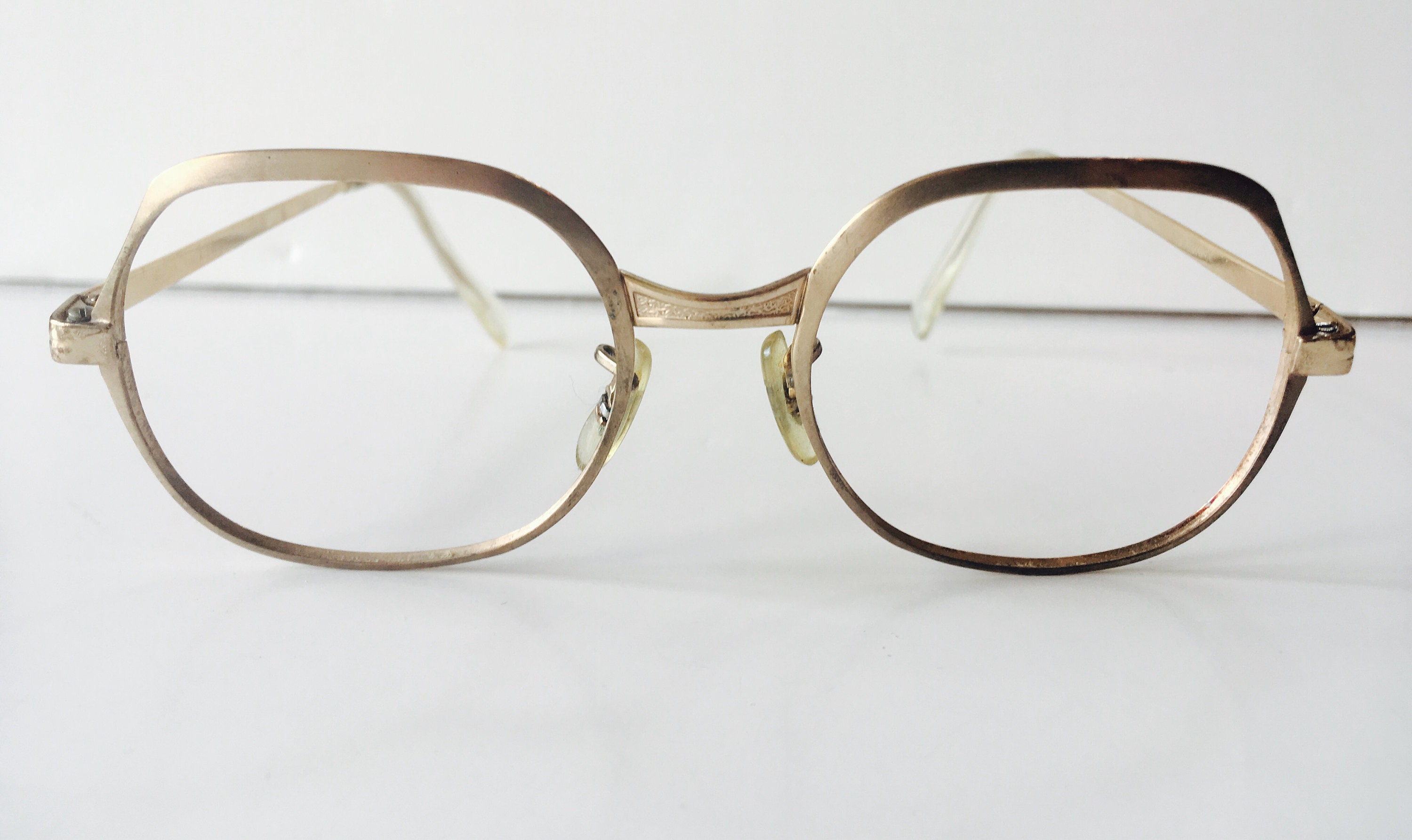1960s Eye Glasses Frames Round Gold | Etsy