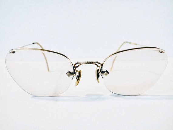 Vintage 1900s Octagonal Half Rimmed Glasses - image 2